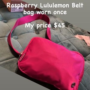 Worn once Rasberry limited edition Lululemon beltbag